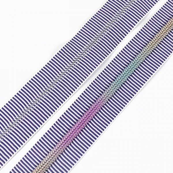 zip plastique rayé violet multicolore