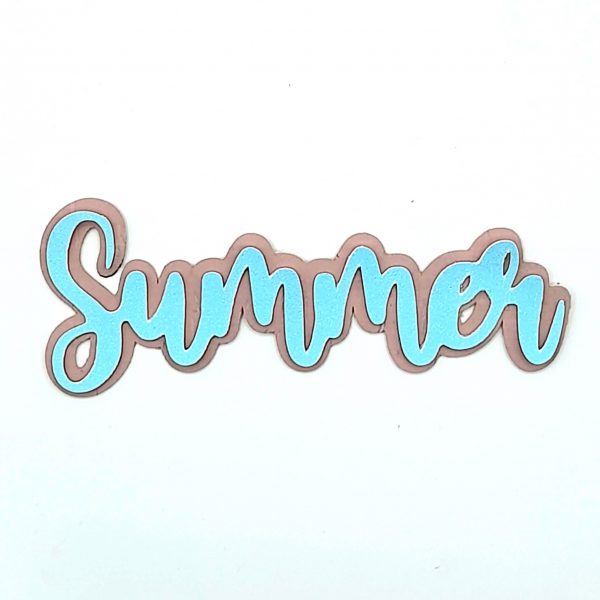 Appliqué à coudre Summer - Bleu ciel pailleté / Orange limalou