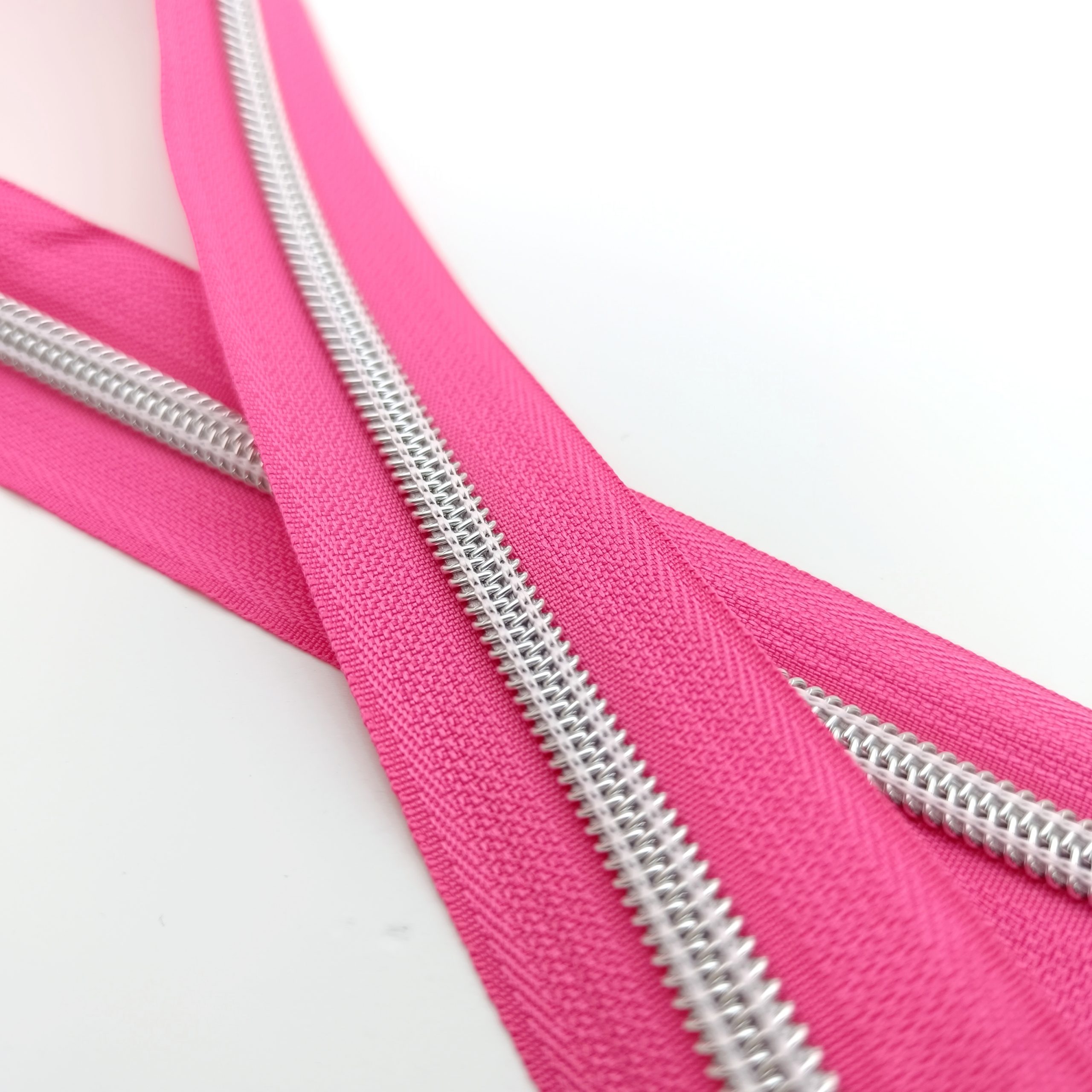 Fermeture éclair n°5 - Fuchsia / Argent