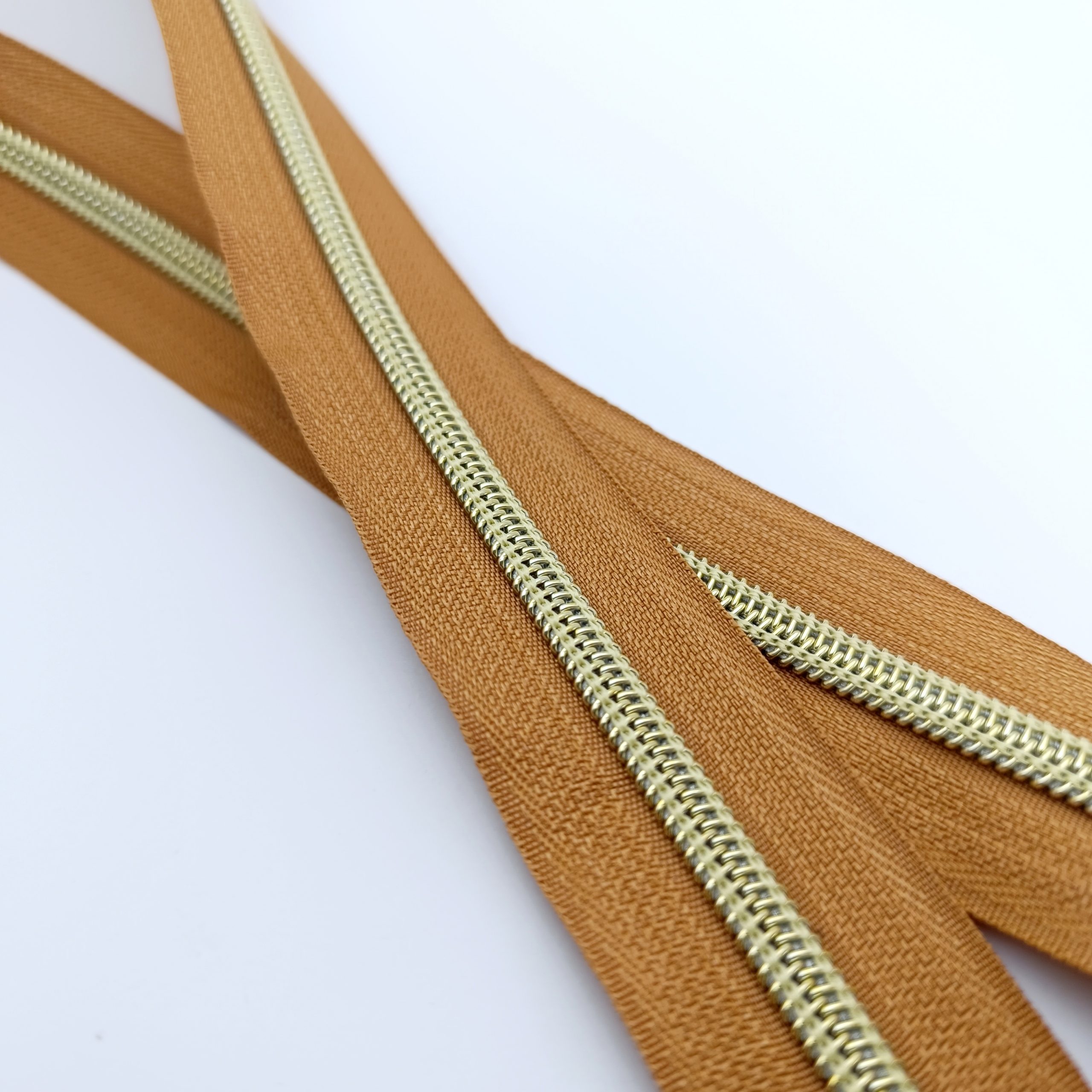 Fermeture éclair n°5 - Marron / Doré