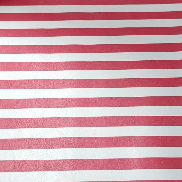 Coupon simili - Rayé corail et blanc