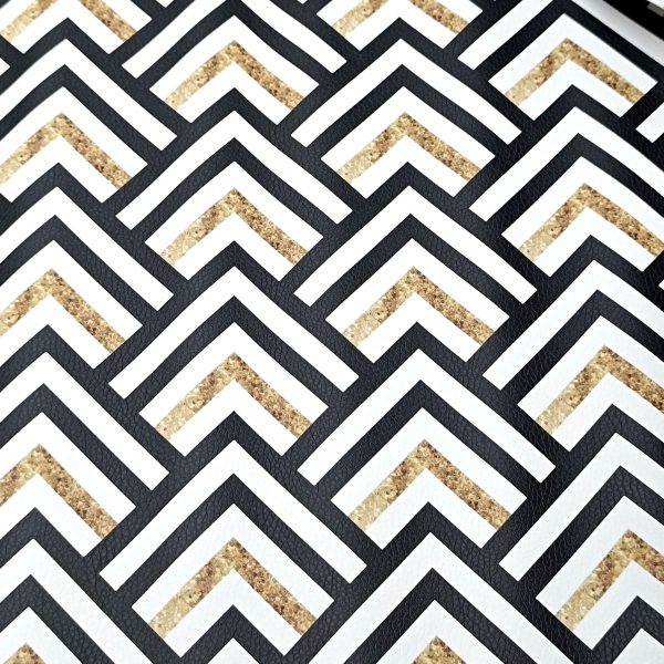 Coupon simili - Ecailles noir blanc or