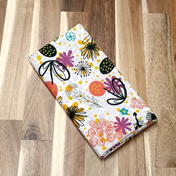 Coupon coton - Fleuri orange