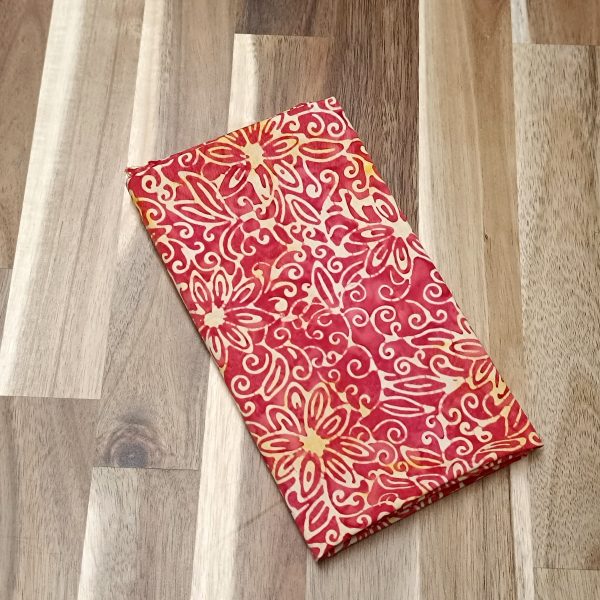 Coupon coton - Arabesques rouges et jaunes