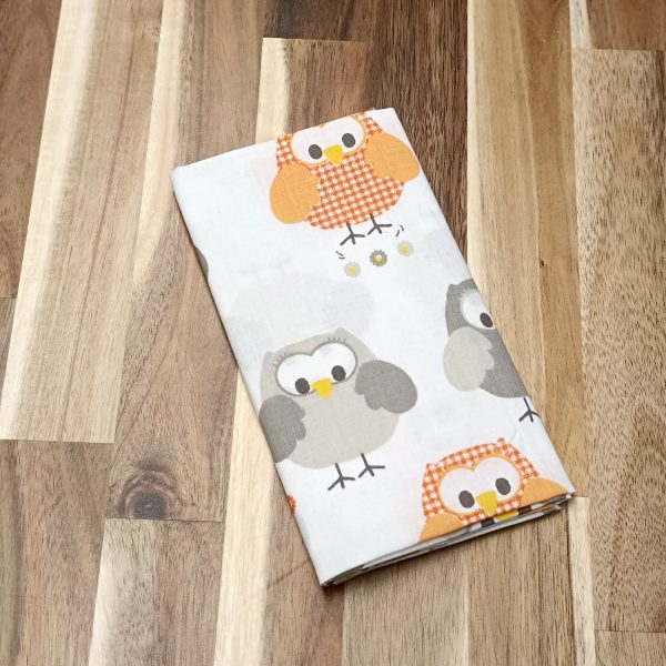 Coupon coton - Chouettes jaunes et grises
