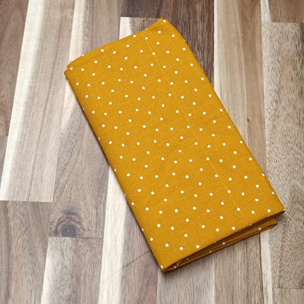 Coupon coton - Toile épaisse jaune a pois