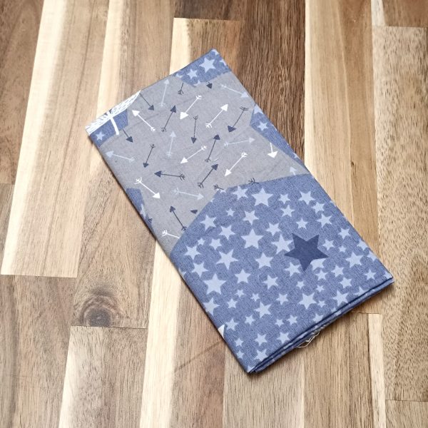 Coupon coton - Etoiles gris et bleu
