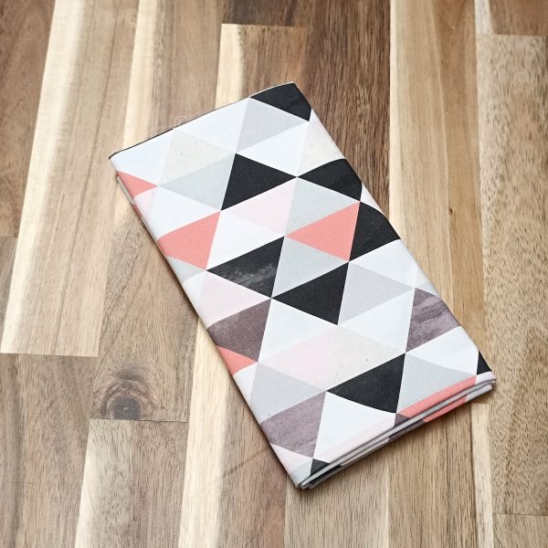 Coupon coton - Triangles corail et noir