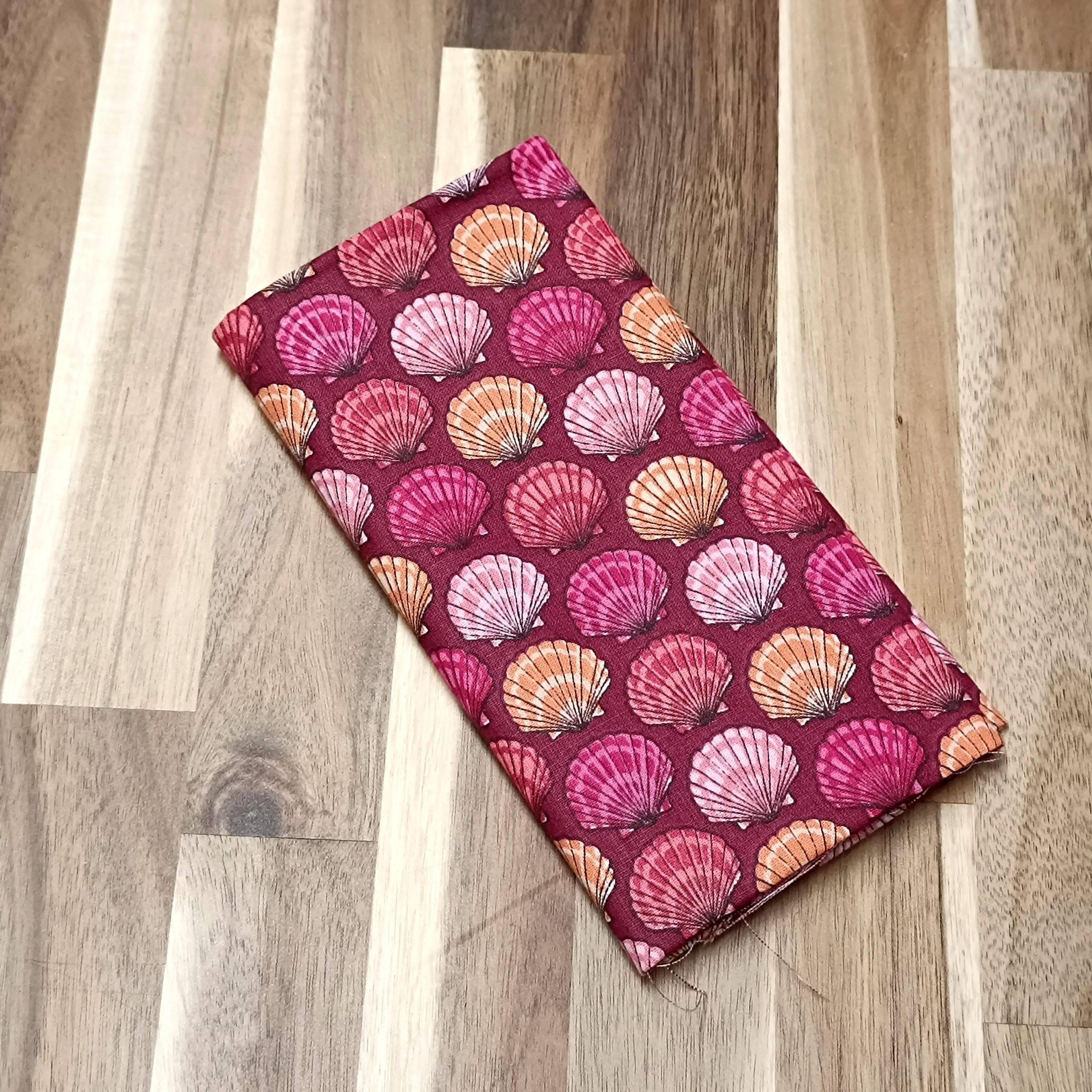 Coupon coton - Coquillages framboise