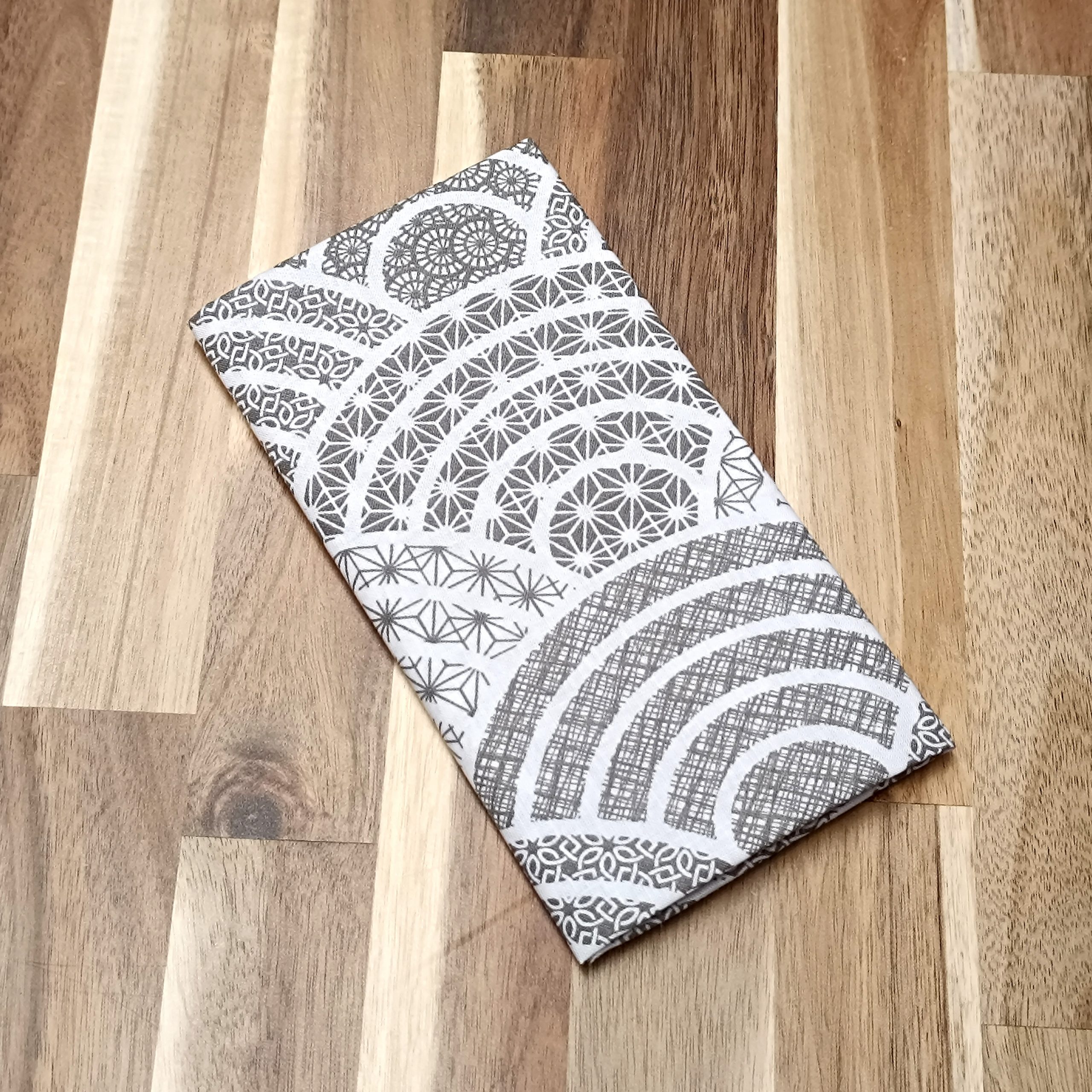 Coupon coton - Japonais gris et blanc