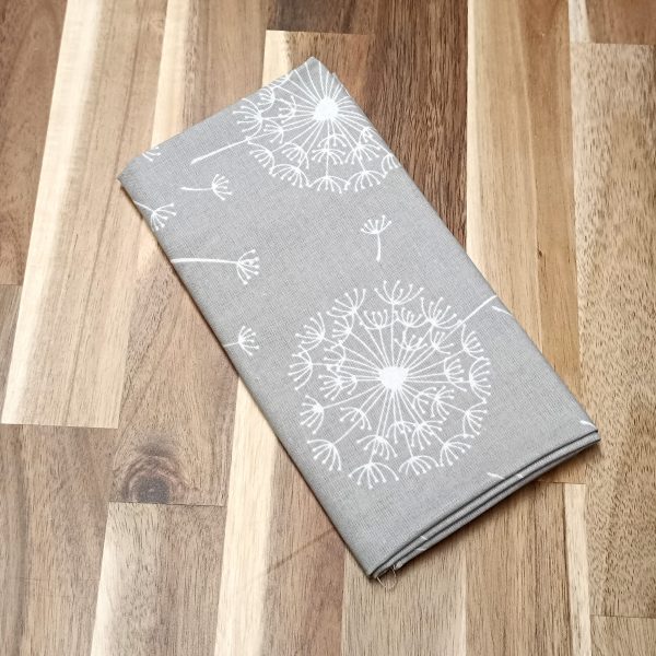 Coupon coton - Pissenlits gris et blanc