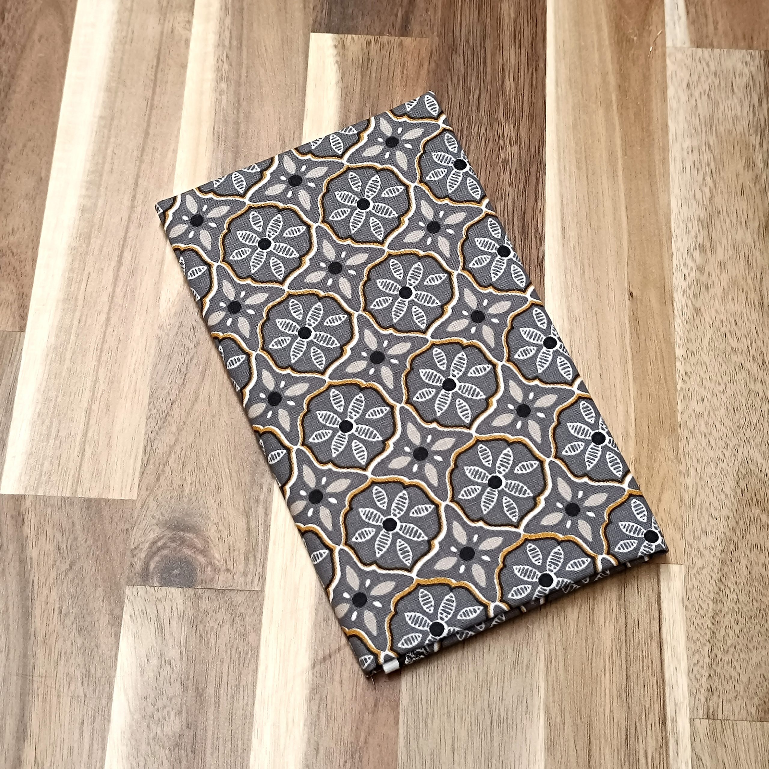 Coupon coton - Mosaïque gris et jaune