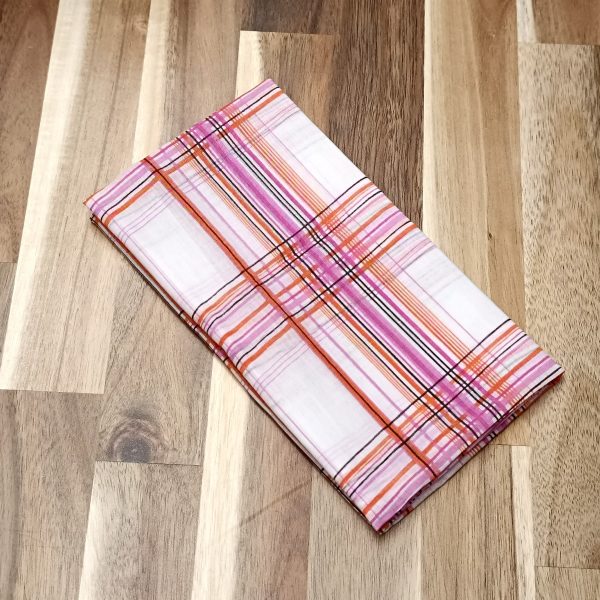 Coupon coton - Quadrillage rose - Fin