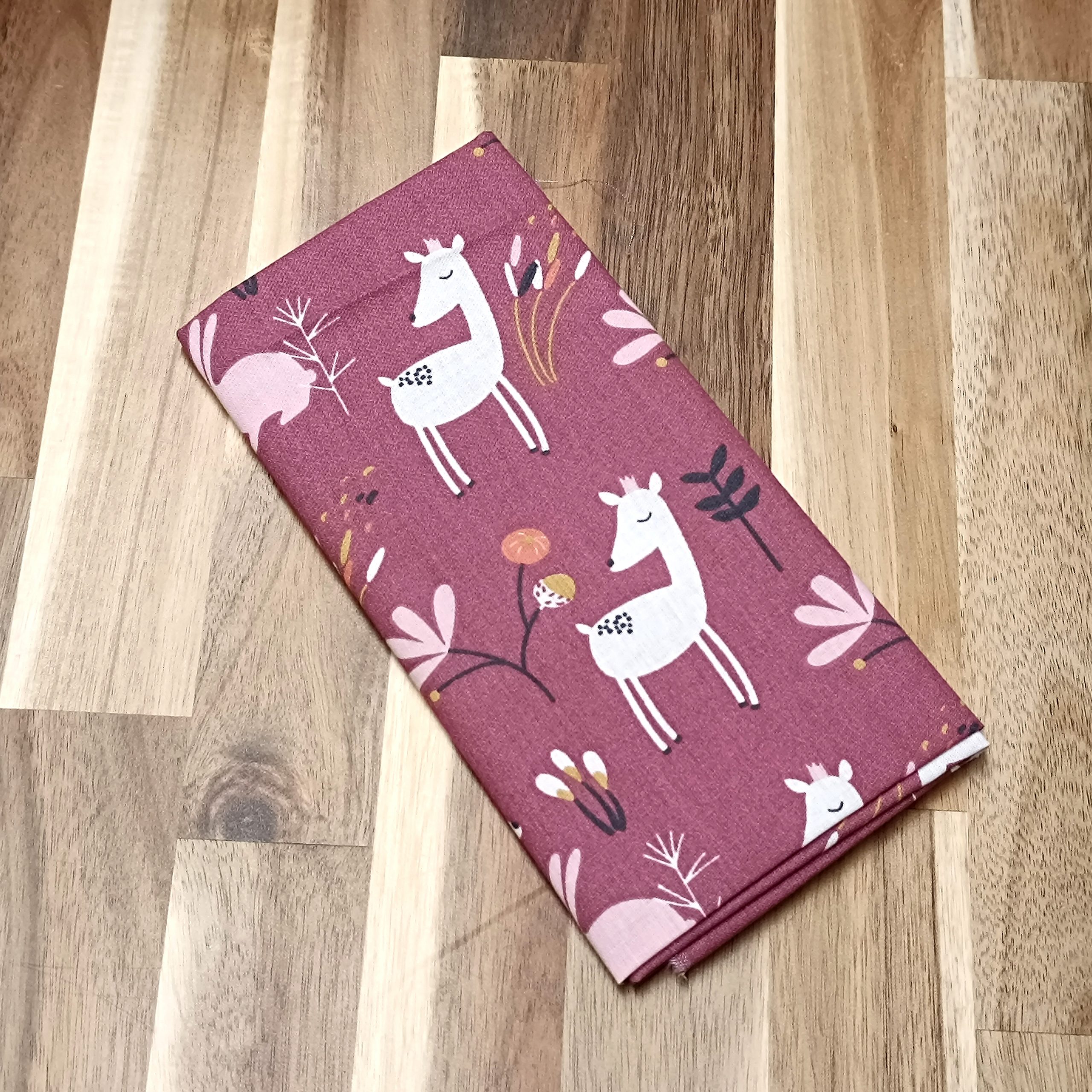 Coupon coton - Petites biches fond rose