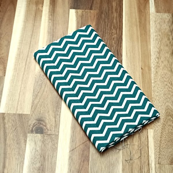 Coupon coton - Chevrons bleu canard