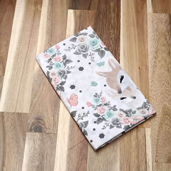 Coupon coton - Biches et jolies fleurs