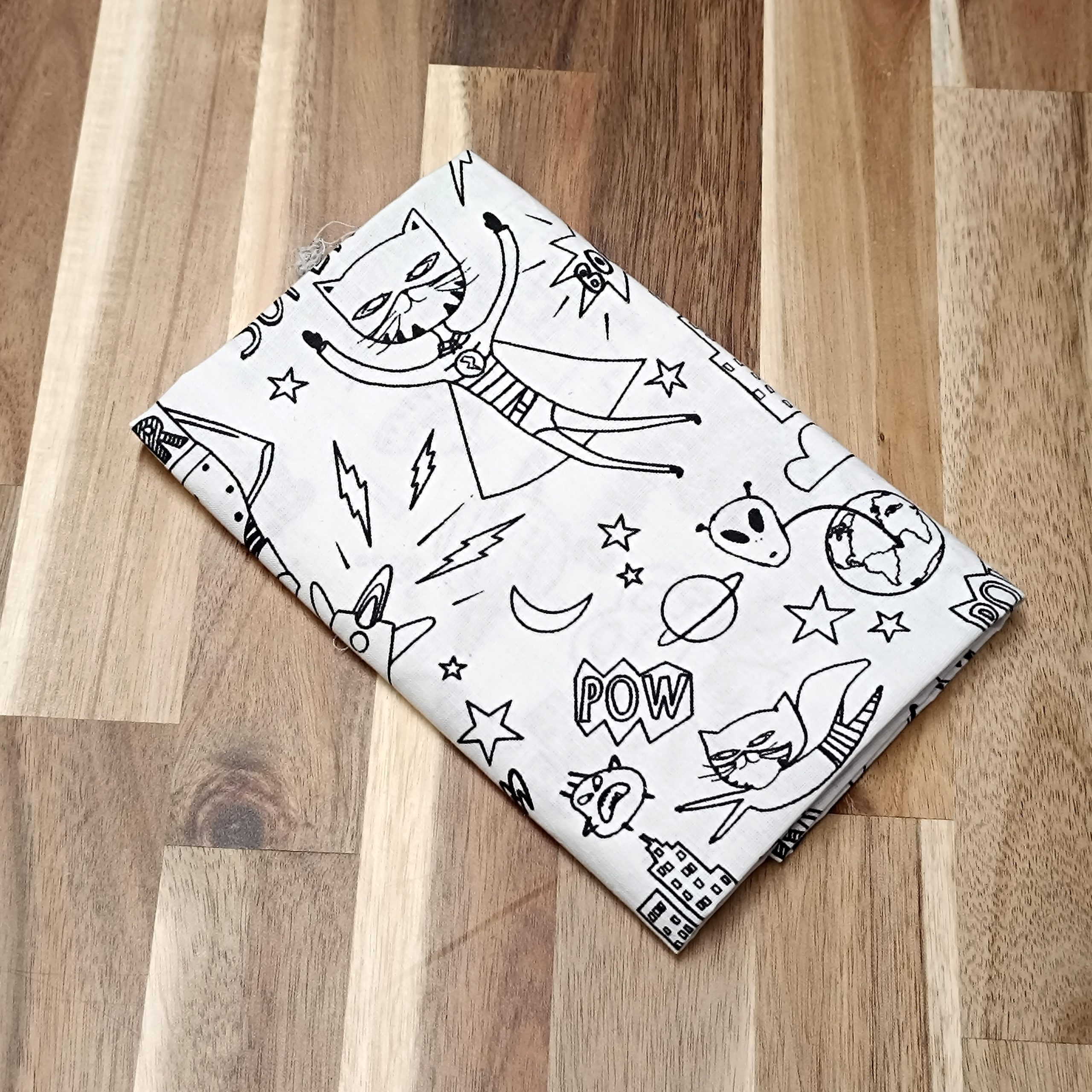 Coupon coton - Tissu à colorier super héros