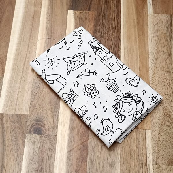 Coupon coton - Tissu à colorier princesses