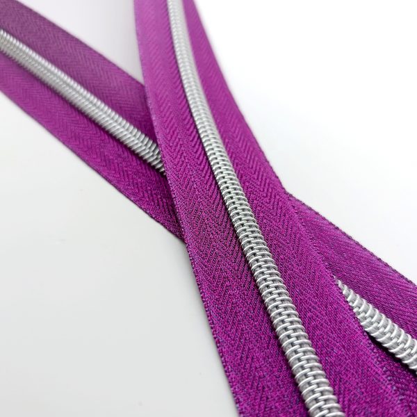 Fermeture éclair n°5 - Violet métallisé / Argent