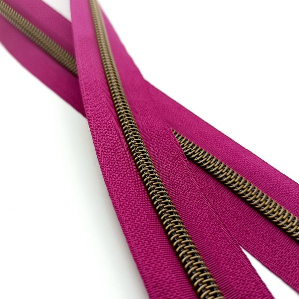 Fermeture éclair n°5 - Violet foncé / Bronze