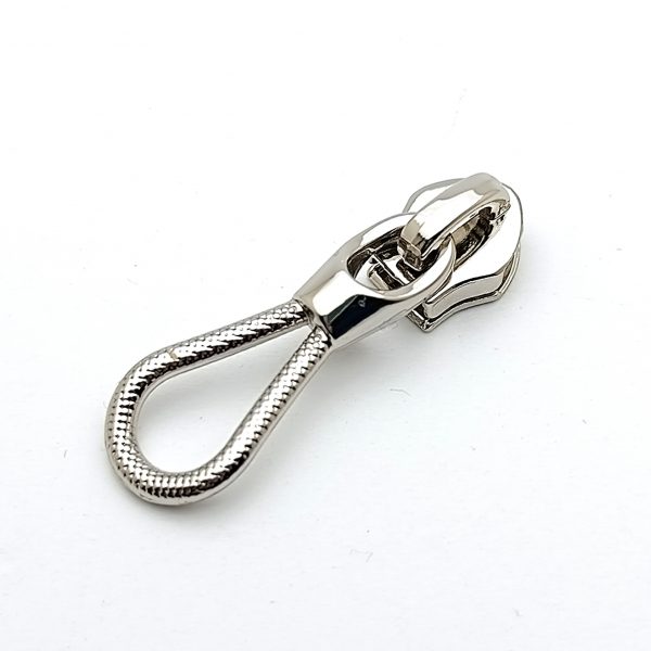 Curseur métal - Cordelette métal argent