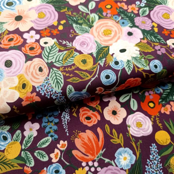 Tissu coton - Rifle Paper - Fond violet