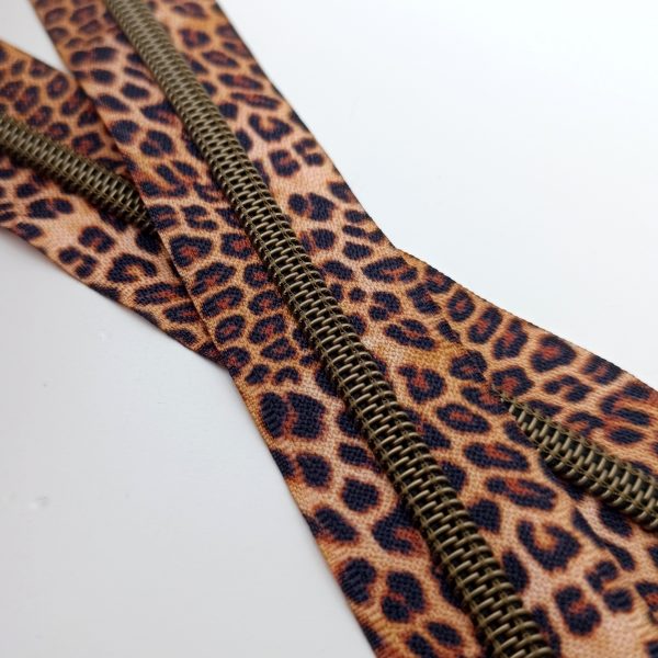 Fermeture éclair n°5 - Léopard / Bronze