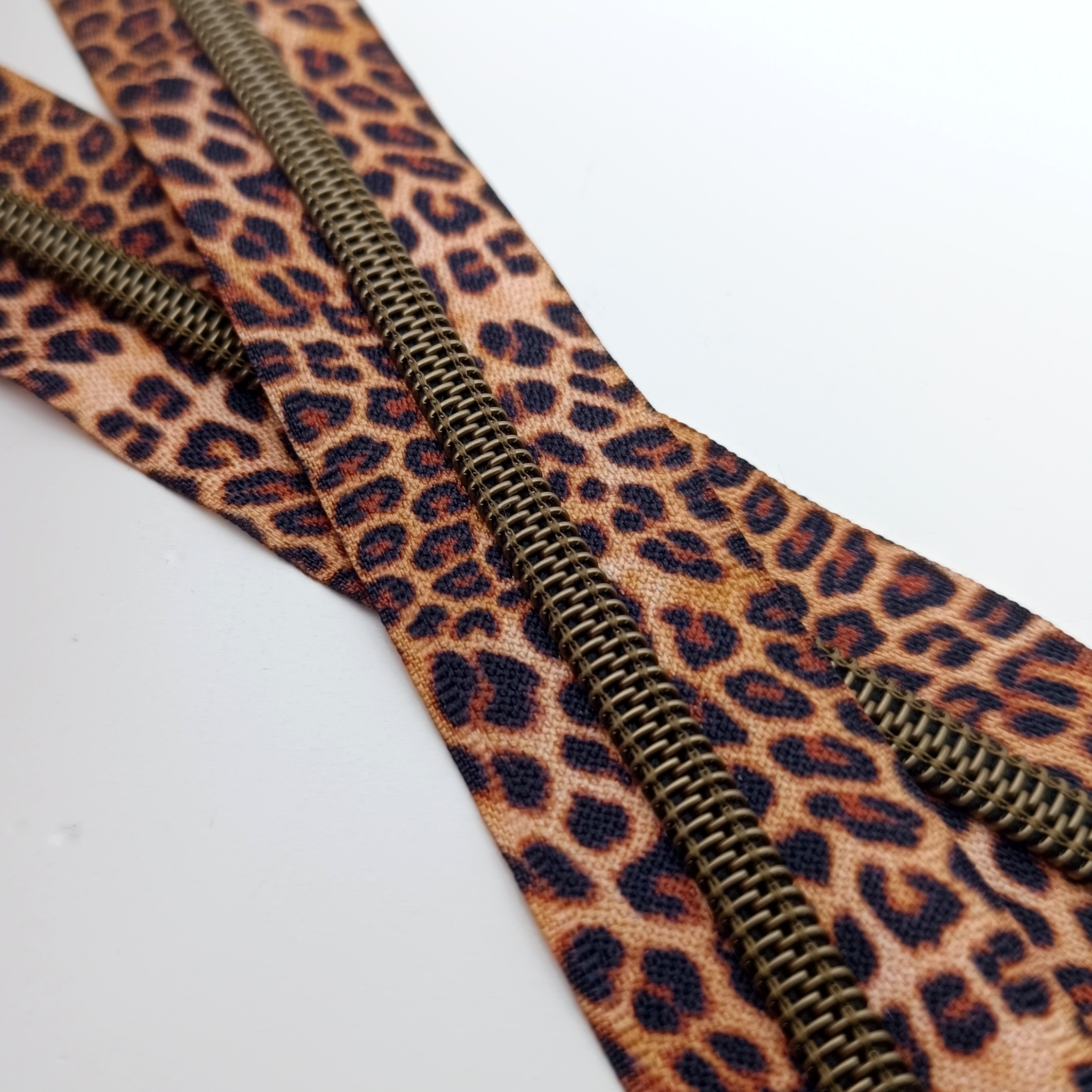 Fermeture éclair n°5 - Léopard / Bronze