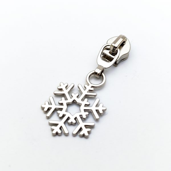 Curseur métal - Flocon de neige argenté