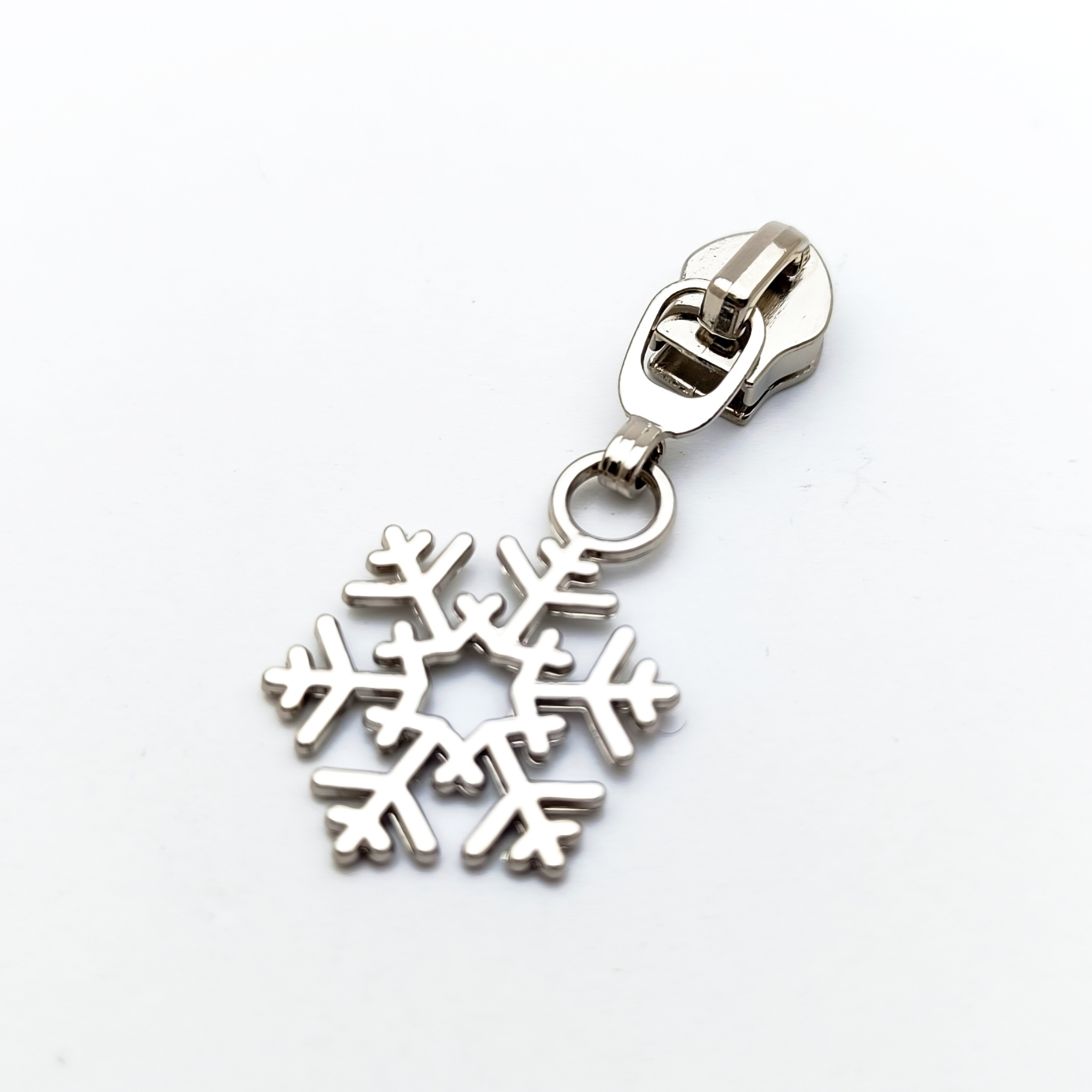 Curseur métal - Flocon de neige argenté