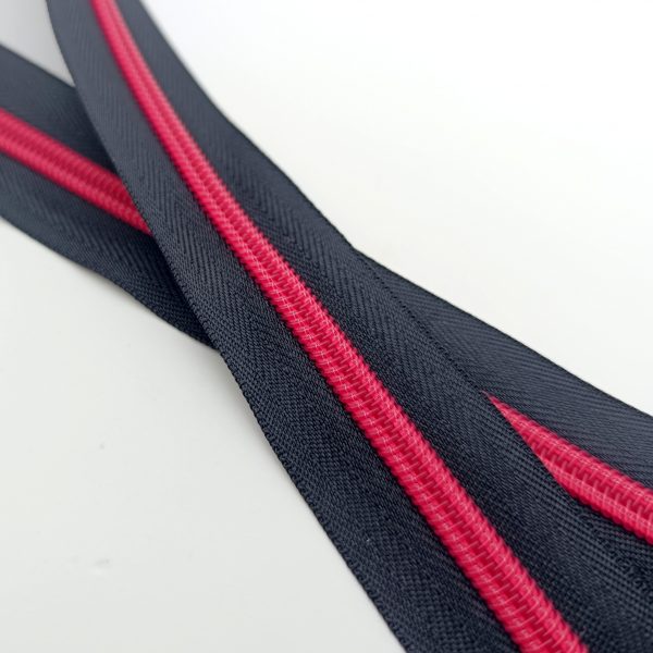 Fermeture éclair n°5 - Noir / Framboise