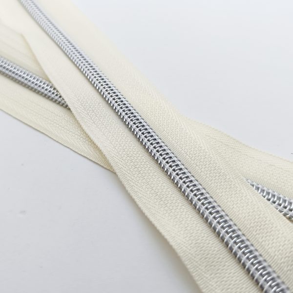 Fermeture éclair n°5 - Beige / Argent