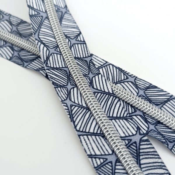 Fermeture éclair n°5 - Géométrique / Argent