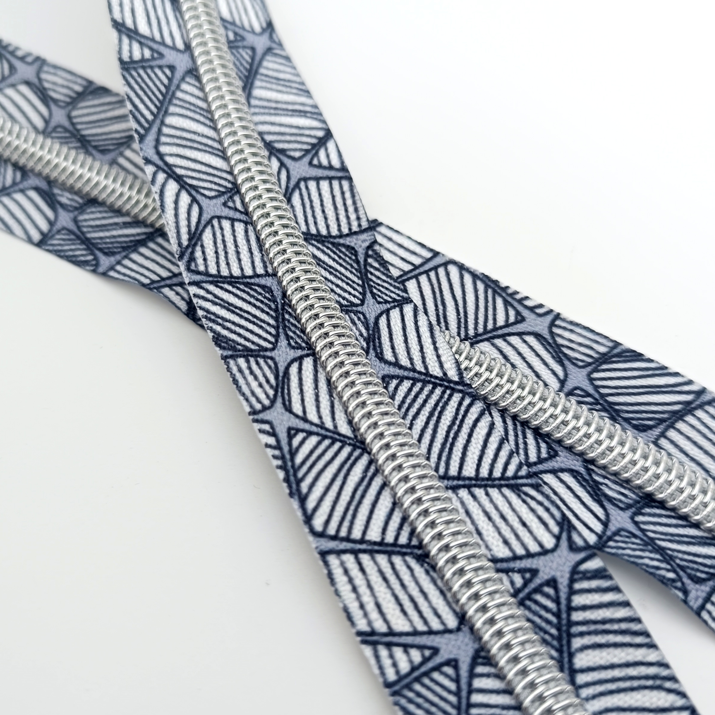 Fermeture éclair n°5 - Géométrique / Argent