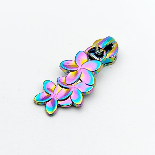 Curseur métal - Fleurs de frangipanier - Rainbow
