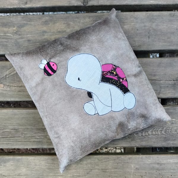Coussin daim velours- Tortue