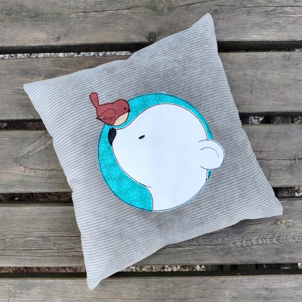 Coussin velours - Ours polaire