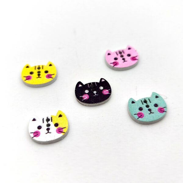 Lot de 5 boutons chat