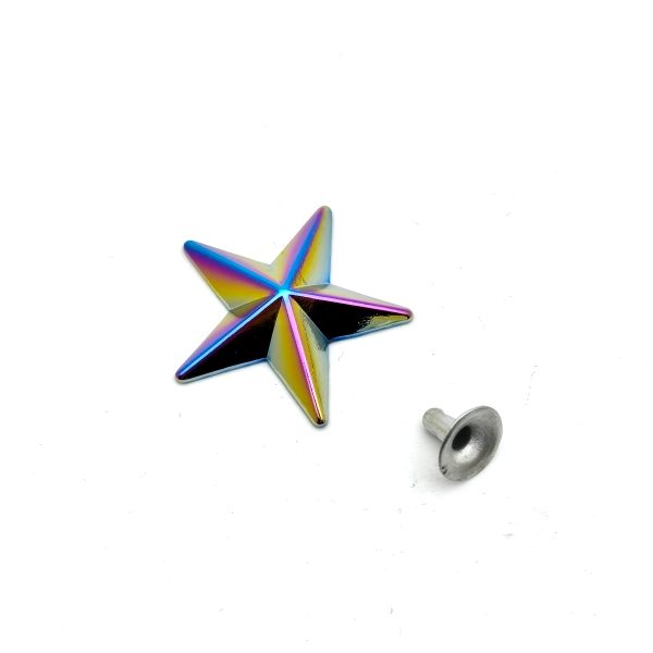 Gros rivet à frapper étoile rainbow