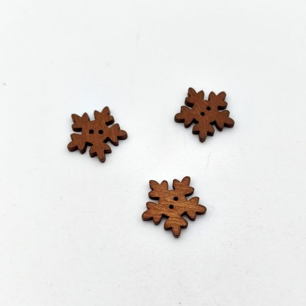 Lot de 3 boutons flocon