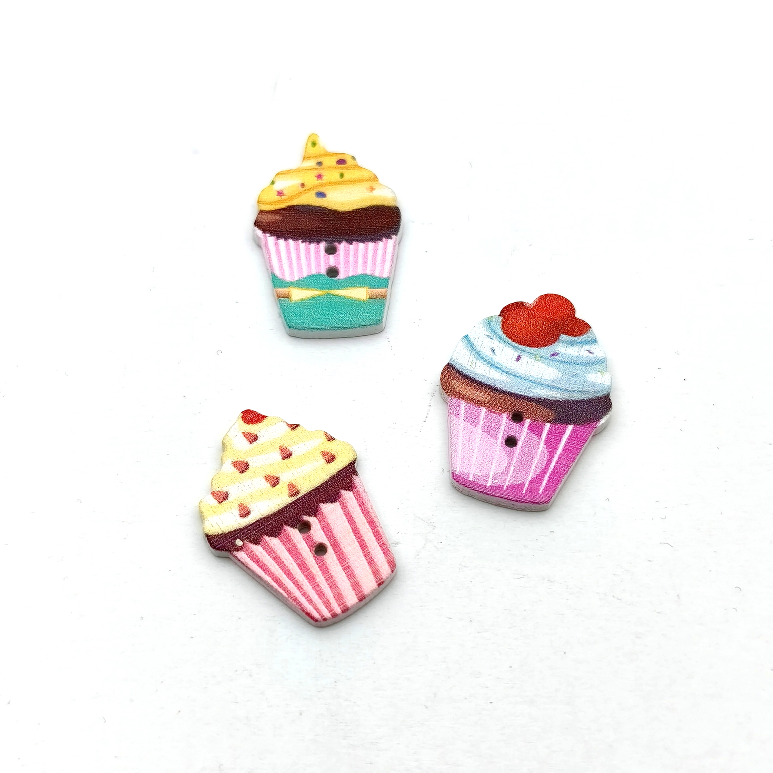 Lot de 3 boutons cupcake
