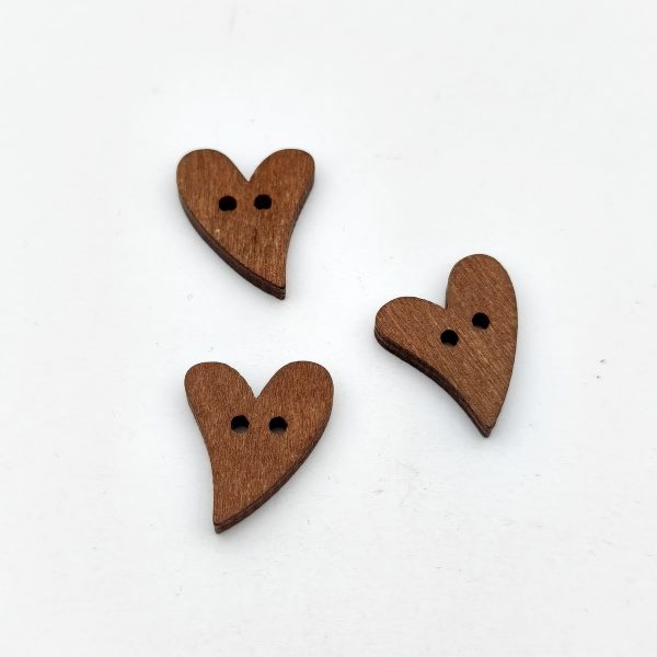 Lot de 3 boutons coeur
