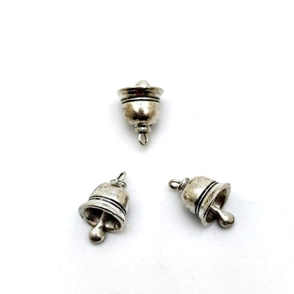 Lot de 3 breloques cloches en métal